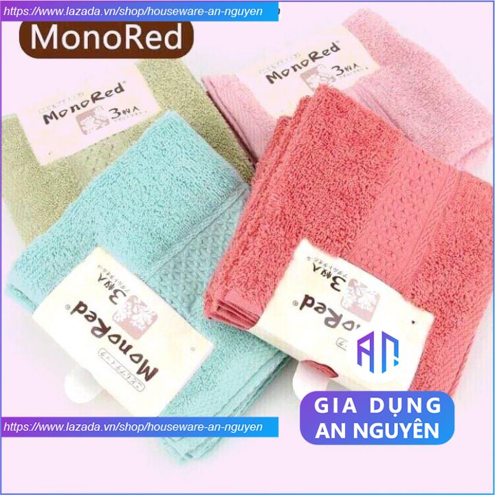 Set 3 khăn mặt monored nhật cotton siêu mềm mịn cho em bé trẻ con lau rửa cho vuông cao cấp
