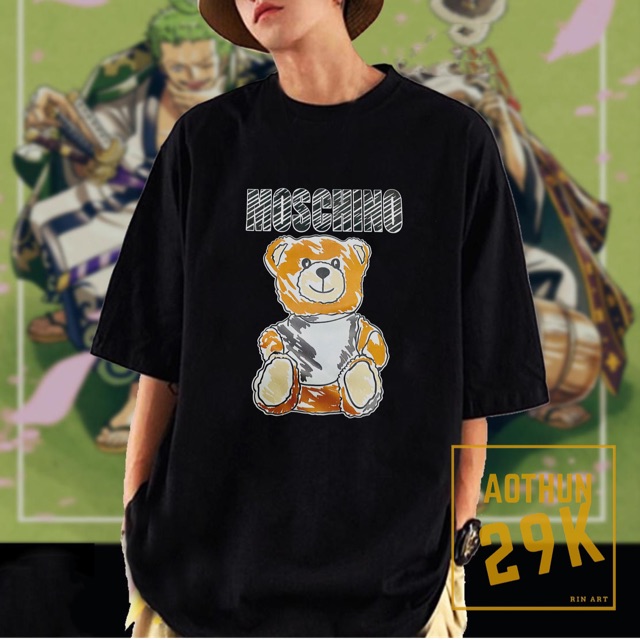 [HCM]ÁO THUN UNISEX TAY LỠ GẤU MOSCHINO