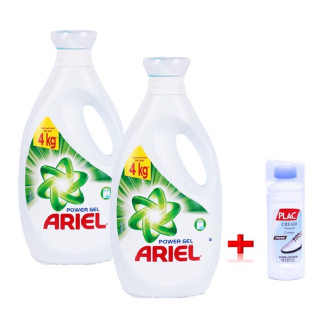 Combo 2 chai nước giặt ariel 2l đậm đặc tặng lau giày plac