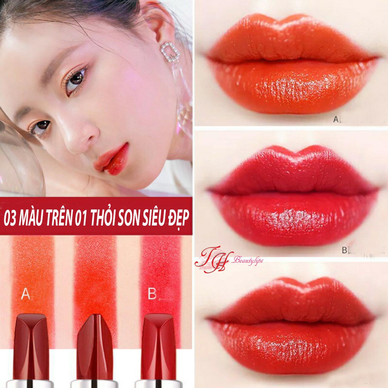 THỎI SON ĐÔI MÔI VỚI 3 MÀU SON THU HÚT