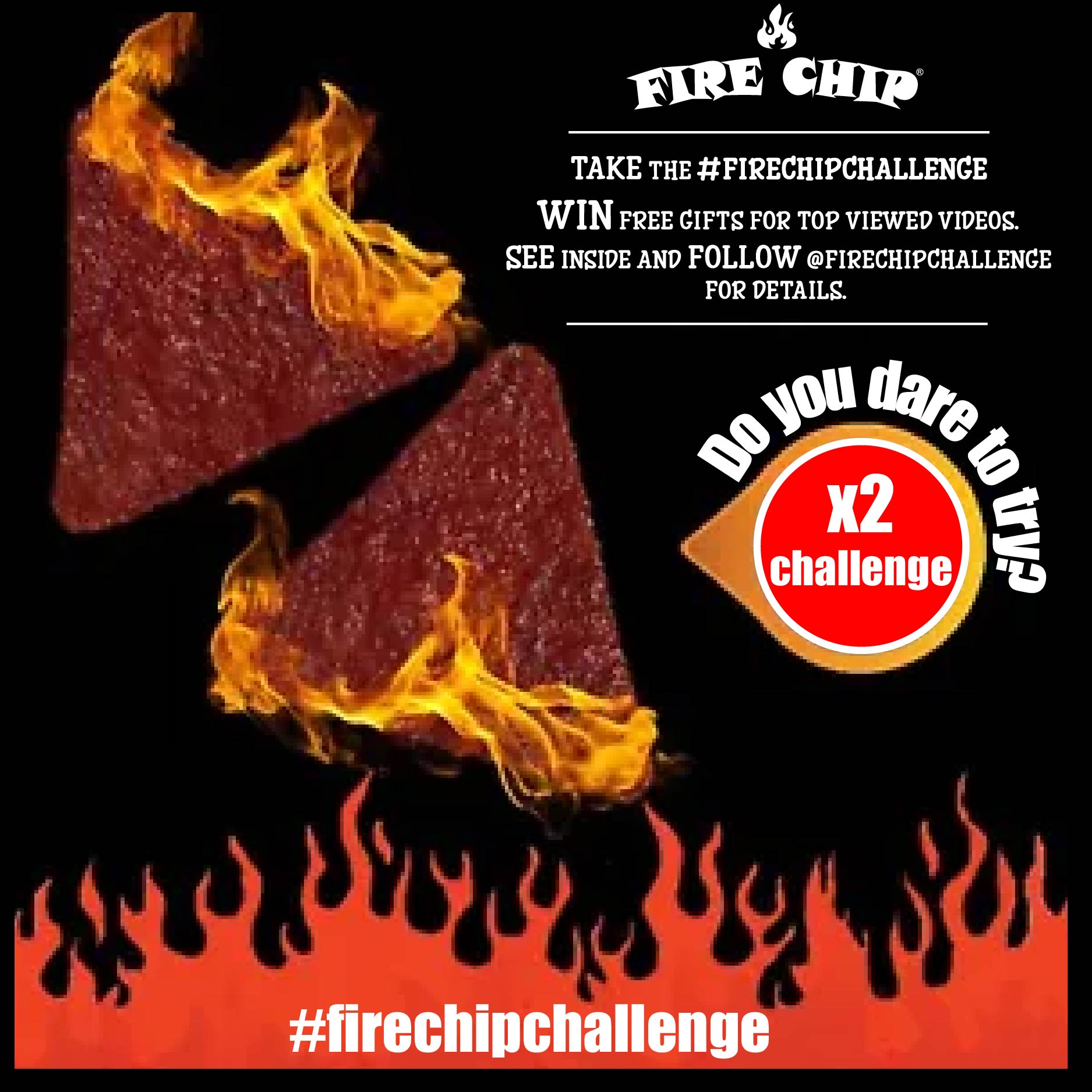 COMBO 2 Bánh CHIP cay nhất thế giới- Fire one Chip Challenge, snack
