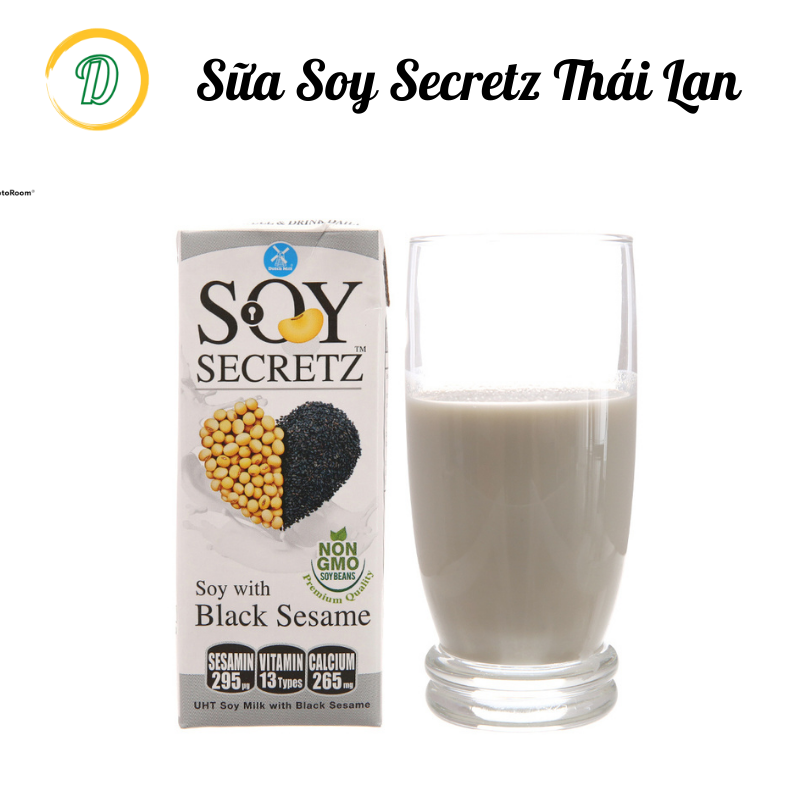 Sữa đậu nành mè đen Soy Secretz lốc 4 hộp 180ml, ngon mát, tốt cho sức khoẻ.
