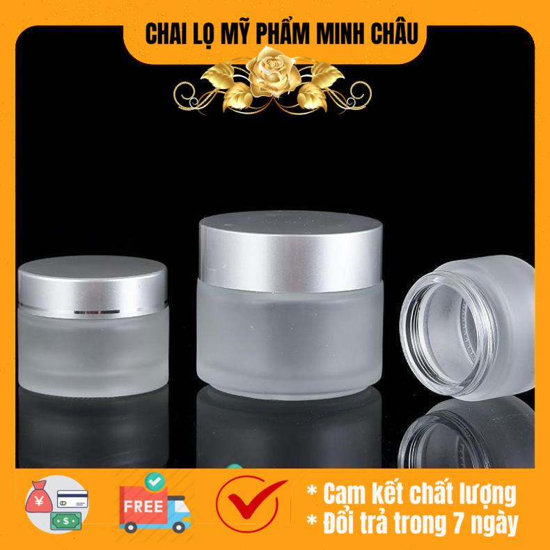 Hủ kem thủy tinh bạc 15g/20g - hủ đựng mỹ phẩm - hủ đựng kem