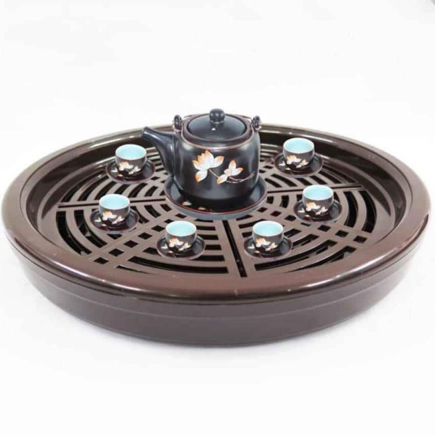 Khay nhựa đựng bình trà tròn size 30cm