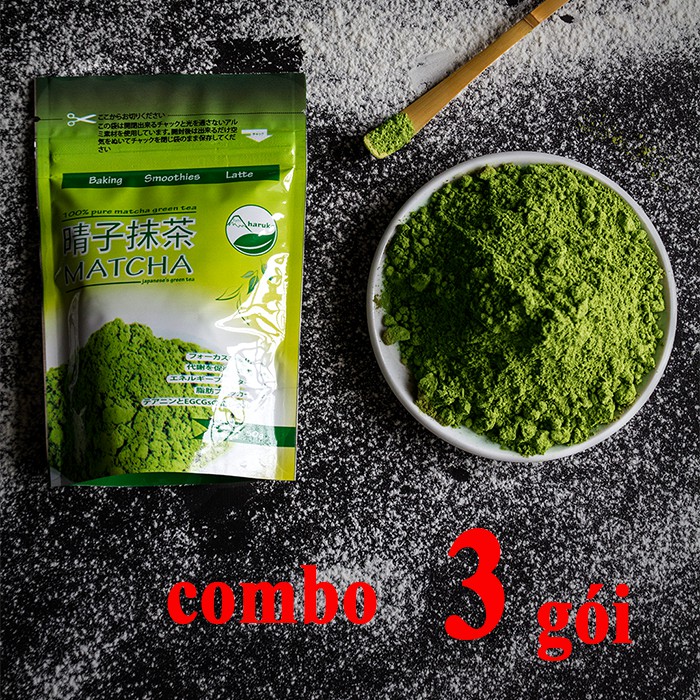Combo 3 gói bột trà xanh matcha Haruko Nhật Bản