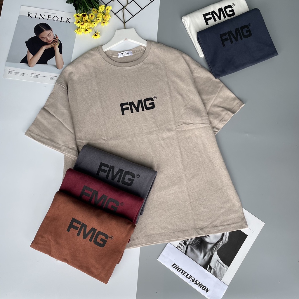 Áo Phông 3158 In Chữ FMG Nữ Nam, Áo Thun Tay Lỡ Oversize From Rộng Basic Chất Cotton FMG31581