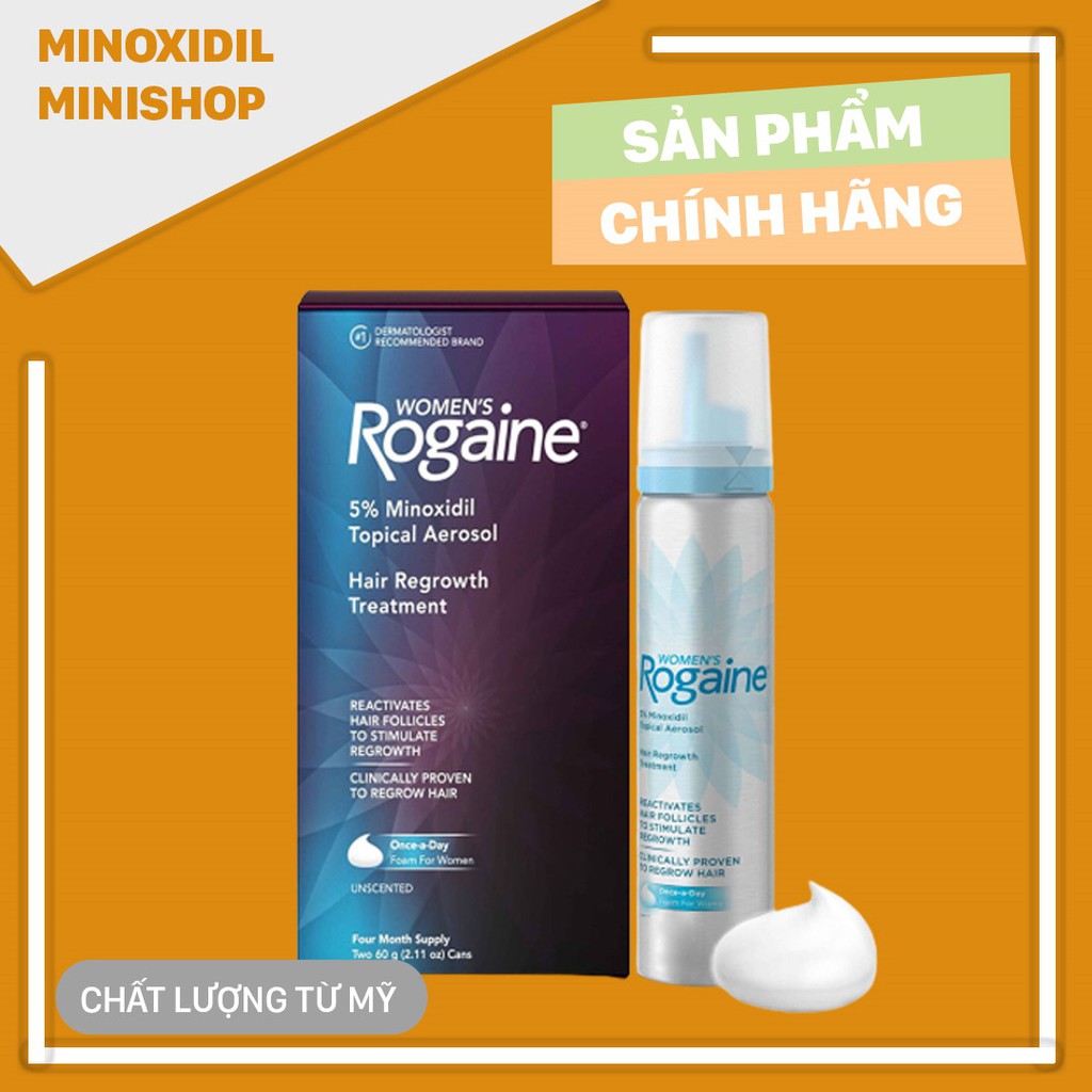 Dung Dịch Mọc Tóc, Mọc Lông Vùng Kín Minoxidil 5% Rogaine Women Dạng Bọt dành cho nữ