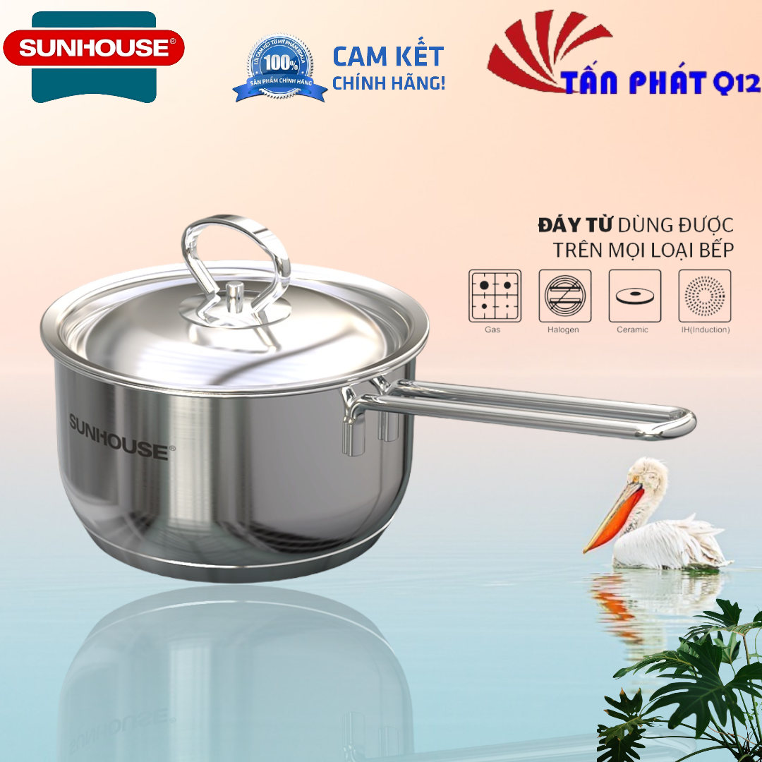 [HCM]NỒI QUẤY BỘT INOX 5 ĐÁY SUNHOUSE DÙNG ĐƯỢC BẾP TỪ NĂP KIẾNG HOẶC NẮP INOX