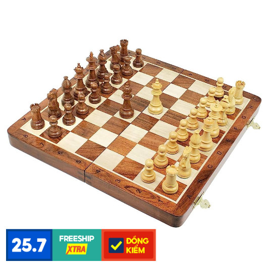 Cờ vua nam châm gỗ sồi siêu bền đẹp size 29cm x 29cm