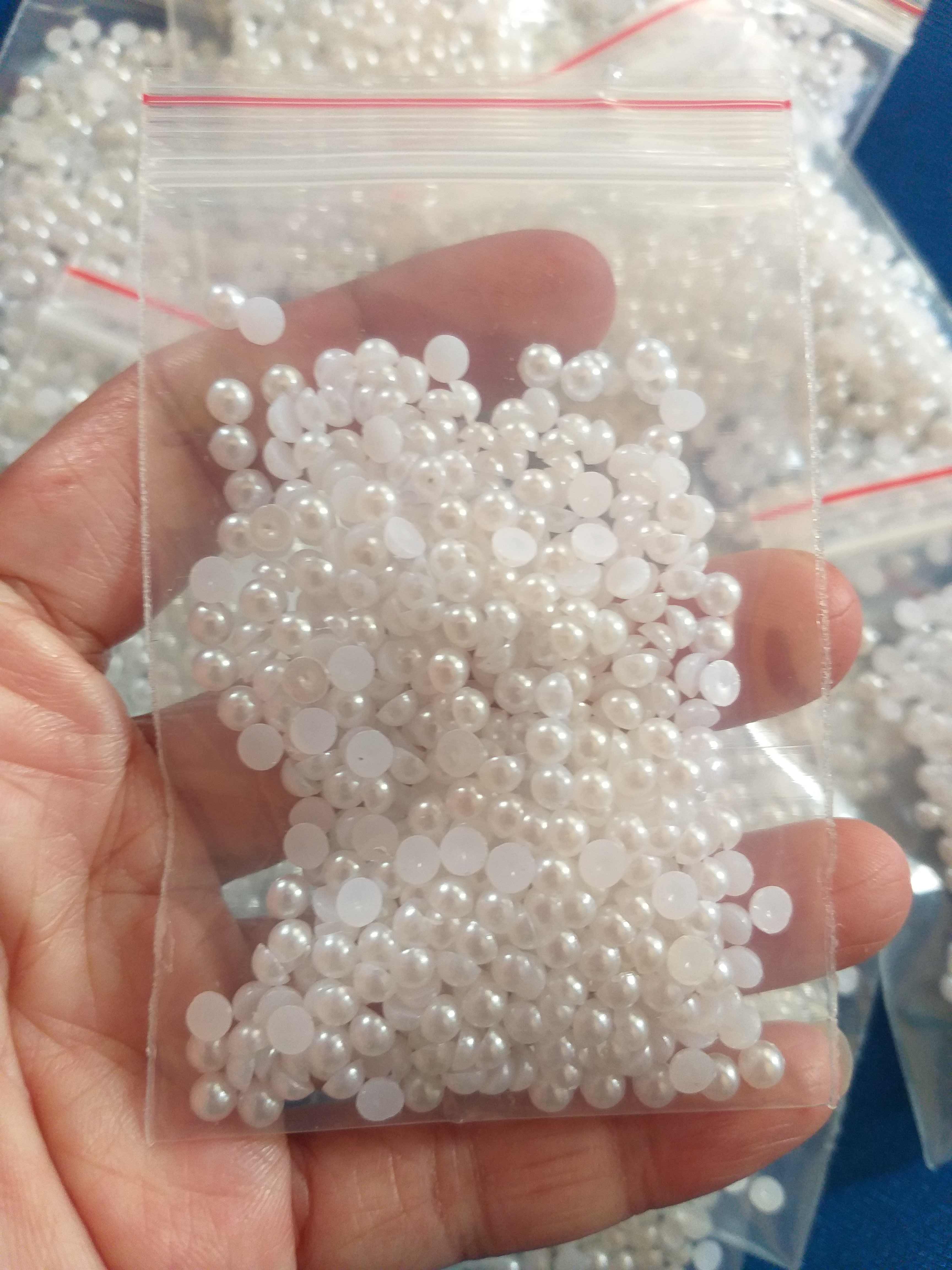 Viên ngọc trai nữa 1,5mm; 2mm; 2,5mm; 3mm; 4mm; 6mm; hoa hồng... trang trí móng