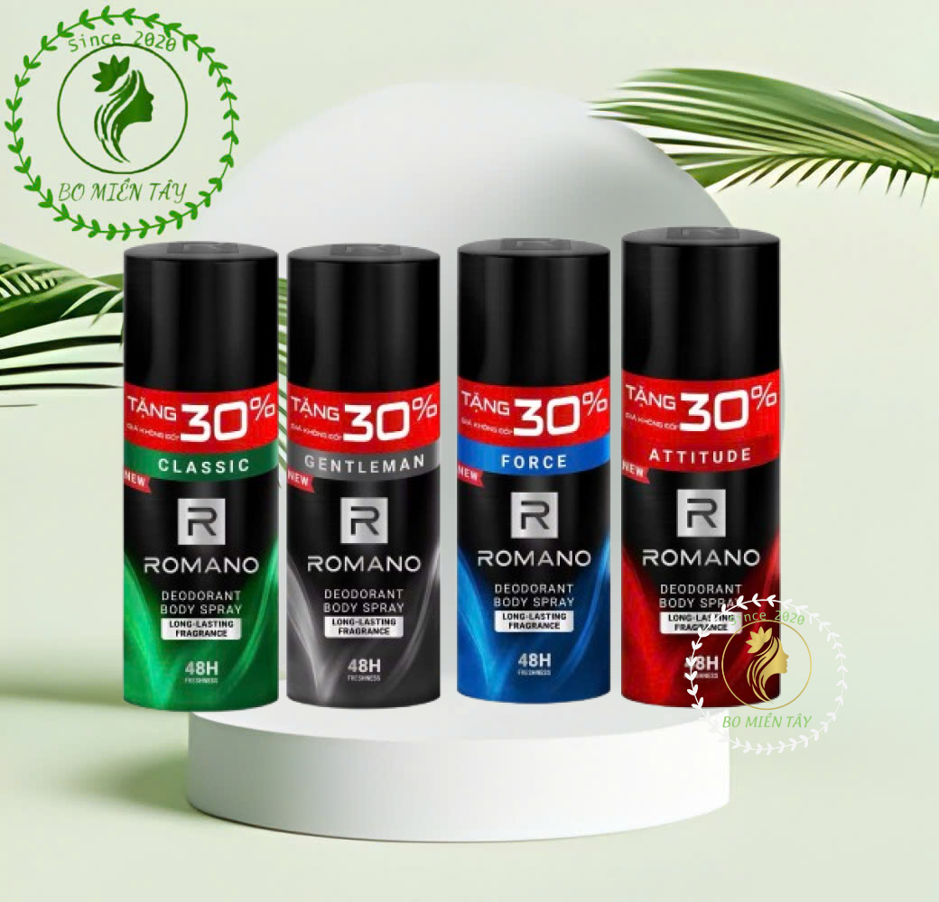   Tặng 30%  Xịt Khử Mùi Nam Romano 195ml – Classic Force Attitude Gentleman 