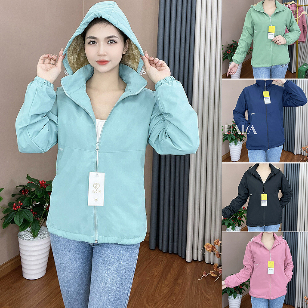 Áo khoác gió lót lông cừu siêu ấm nam nữ vải tráng bạc, cản gió, chống nước