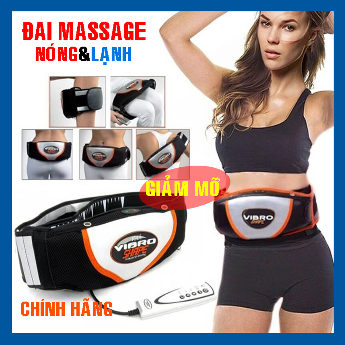 Đai Massage Bụng Vibro Shape Máy massage bụng Nóng Lạnh 2 chiều