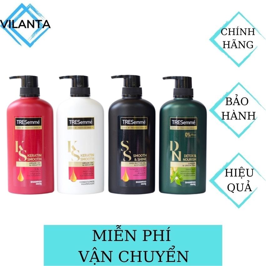 [FreeShip] Dầu Gội Suôn Mượt Treseme Thái Lan VILANTA giúp tóc giảm gãy rụng, phục hồi từ sau bên trong do nhuộm, duỗi giúp tóc chắc khỏe và mềm mại 400ml -450ml