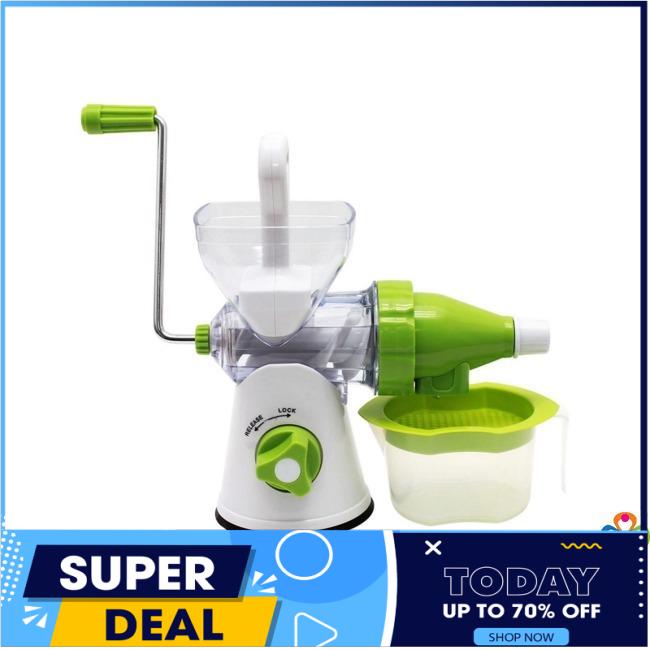 Máy xay ép đa năng manual juicer 2 trong 1 siêu tiện dụng, Máy ép thực phẩm bằng tay, máy ép hoa quả, máy ép sinh tố, máy ép trái cây (Xanh)