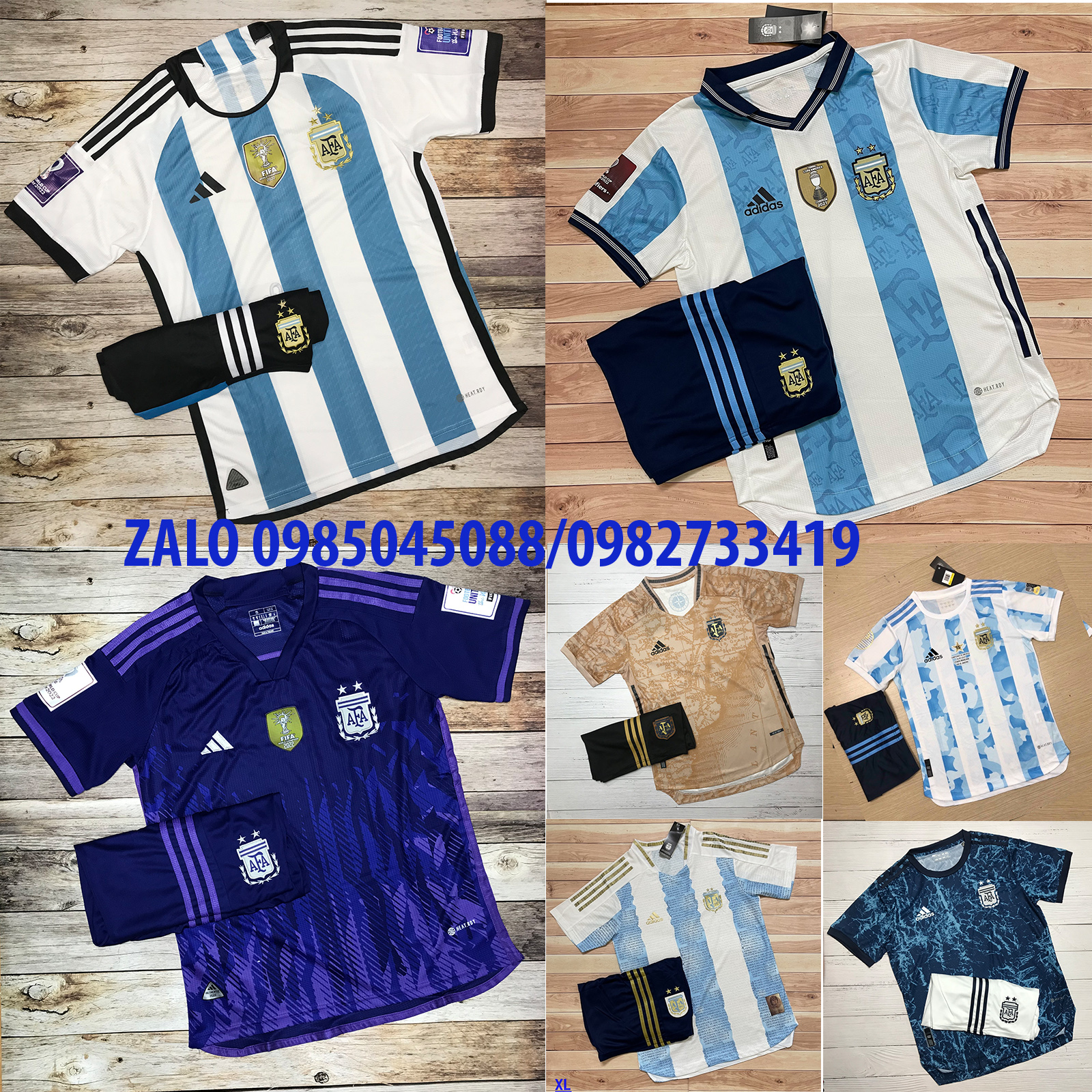 Áo bóng đá Đội Tuyển Argentina-Mẫu 2023-VẢI GAI Thái Cao Cấp