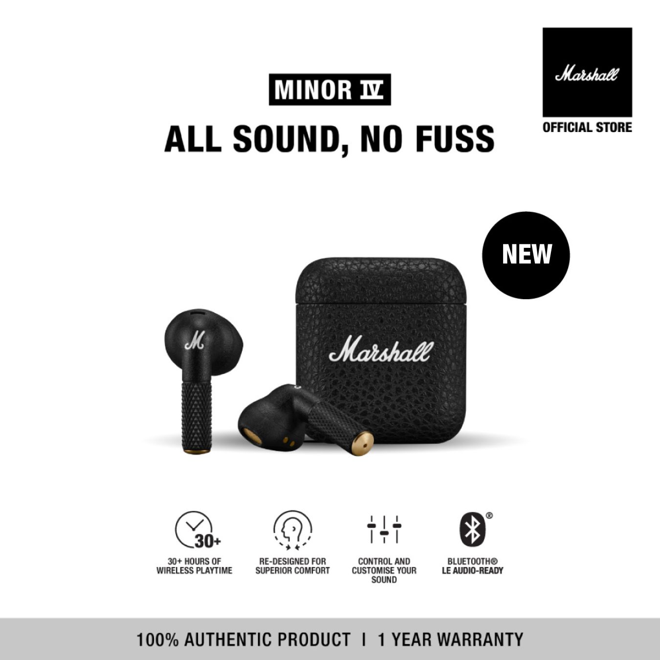 Tai Nghe Marshall Bluetooth Truewireless MINOR IV
