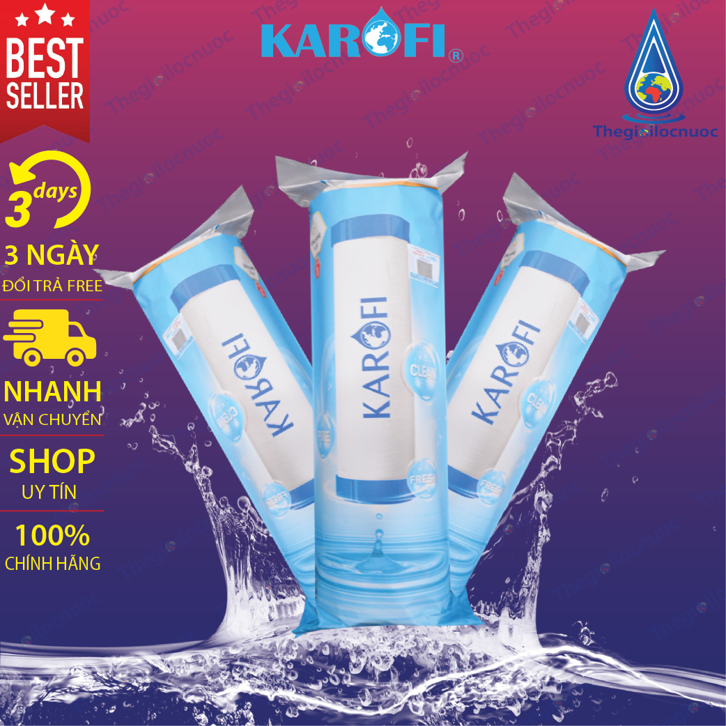 [HCM]Bộ 3 Lõi Lọc Nước Số 1 Karofi Loại PP 5 micron
