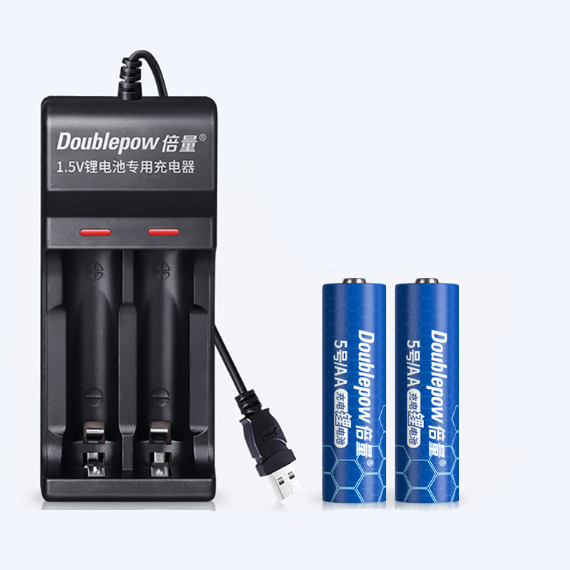 Bộ Pin Sạc 1.5V AA AAA Doublepow Li-ion Cao Cấp L151 - Bộ Sạc 2 Pin Tiểu AA / Pin Đũa AAA dùng cho thiết bị điện tử trong y tế, micro không dây, đồng hồ, chuột máy tính