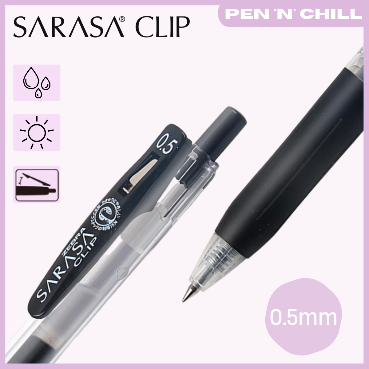 Bút Gel Zebra Sarasa Clip - Cỡ ngòi 0.5mm - Màu cơ bản - JJ15