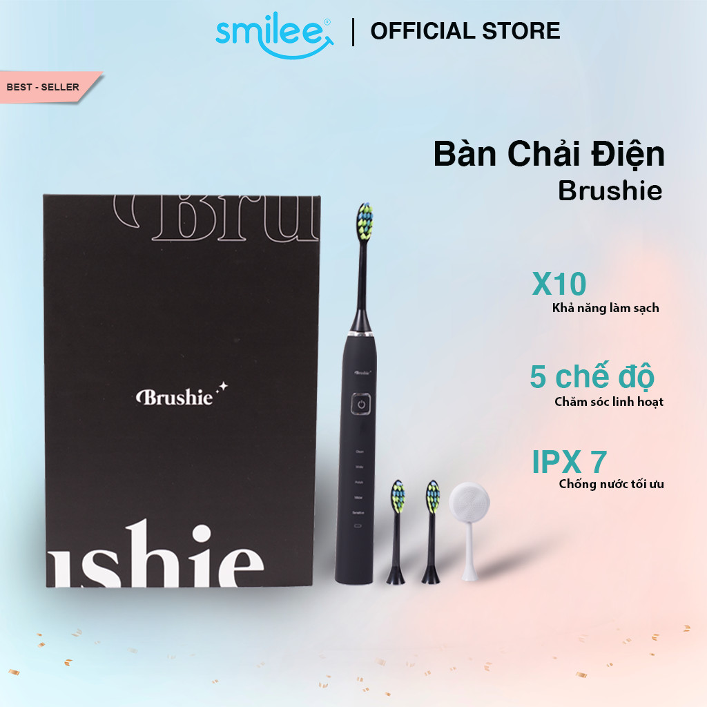 Brushie - Bàn chải đánh răng điện đa năng 3 trong 1 - Đánh răng, rửa mặt, chăm sóc nướu, Sạc không dây