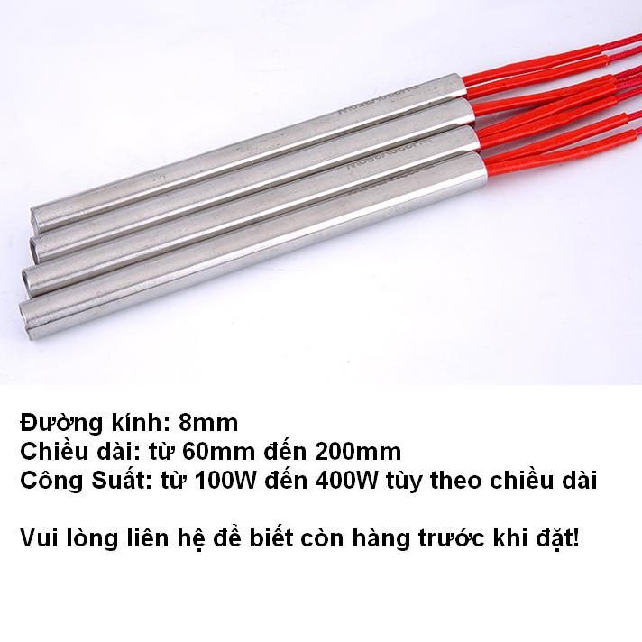PHI 8 - Điện trở một đầu, Đầu gia nhiệt, Que điện trở, Thanh nhiệt sấy khuôn, Thanh điện trở sấy khuôn, Đầu phát nhiệt