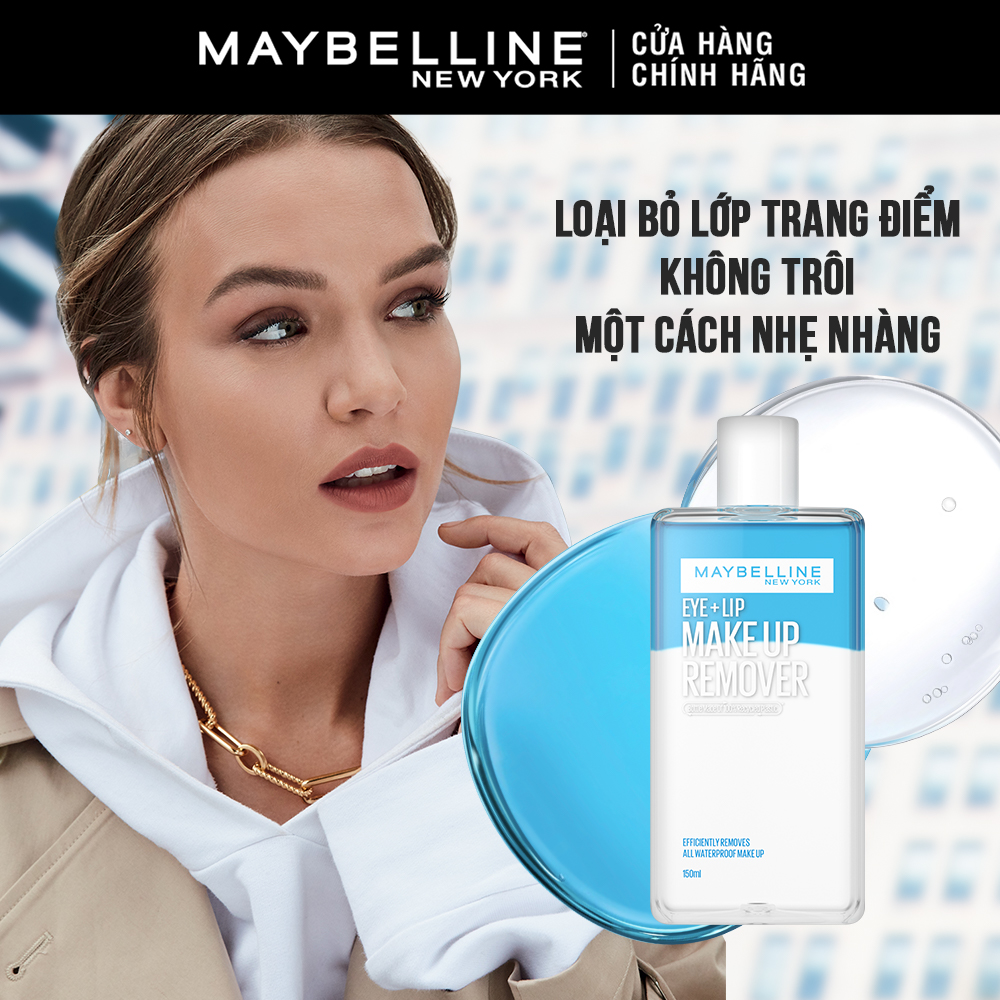 Nước Tẩy Trang Mắt và Môi Chuyên Dụng 2 lớp Maybelline New York Eye & Lip Makeup Remover 150ml