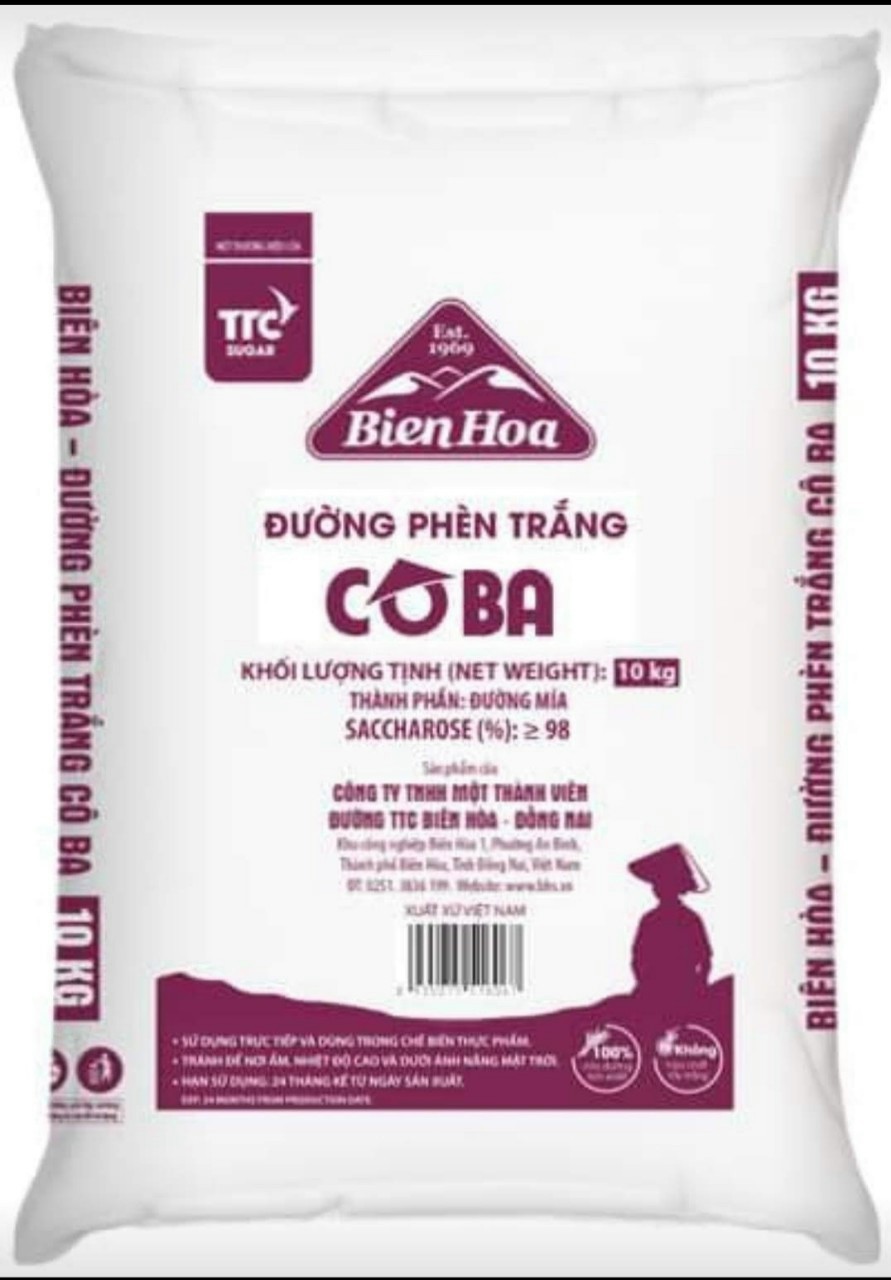 Đường phèn trắng cô ba hạt nhỏ bao 10kg