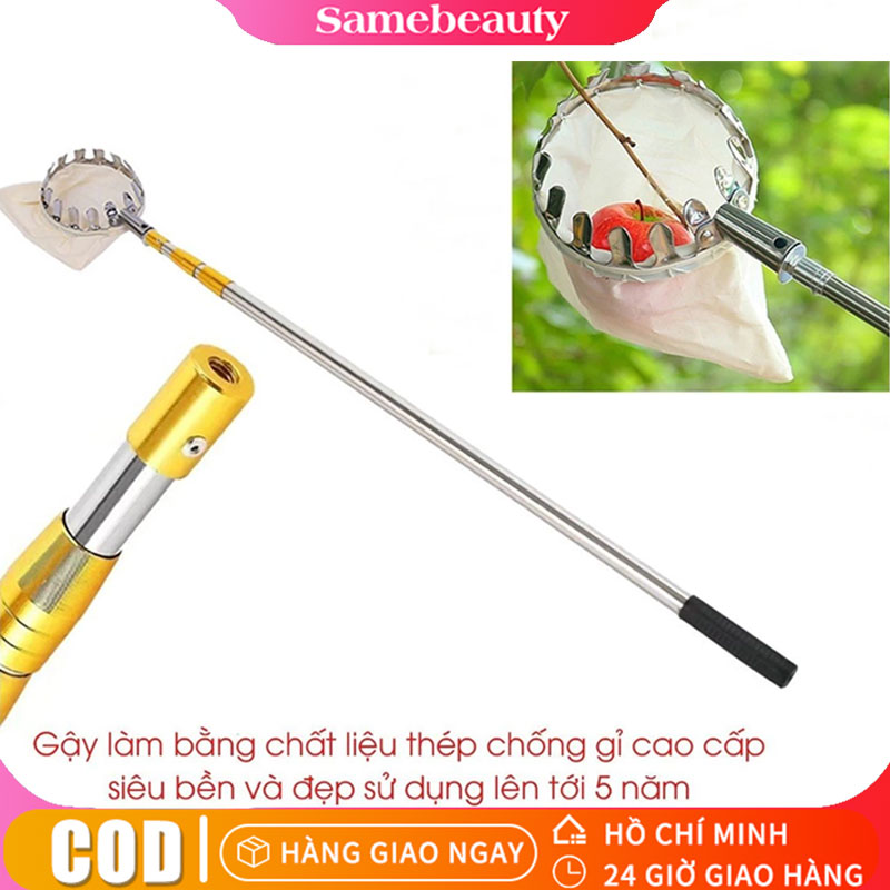  6M dụng cụ hái trái cây bằng kim loại inox Sào thu hoạch trái cây trên cao tiện lợi Cột hái trên cao 