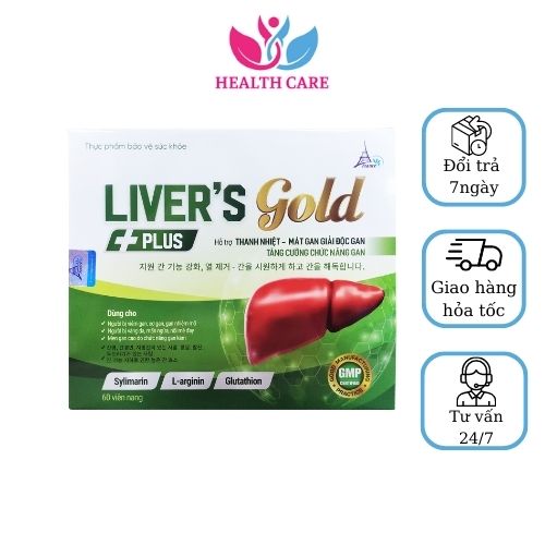 Viên uống liver gold plus giúp thanh nhiệt giải độc mát gan, tăng cường chức năng gan - hộp 60 viên