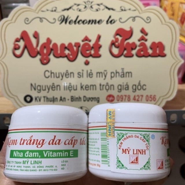 kem trắng da Mỹ linh hũ 50g