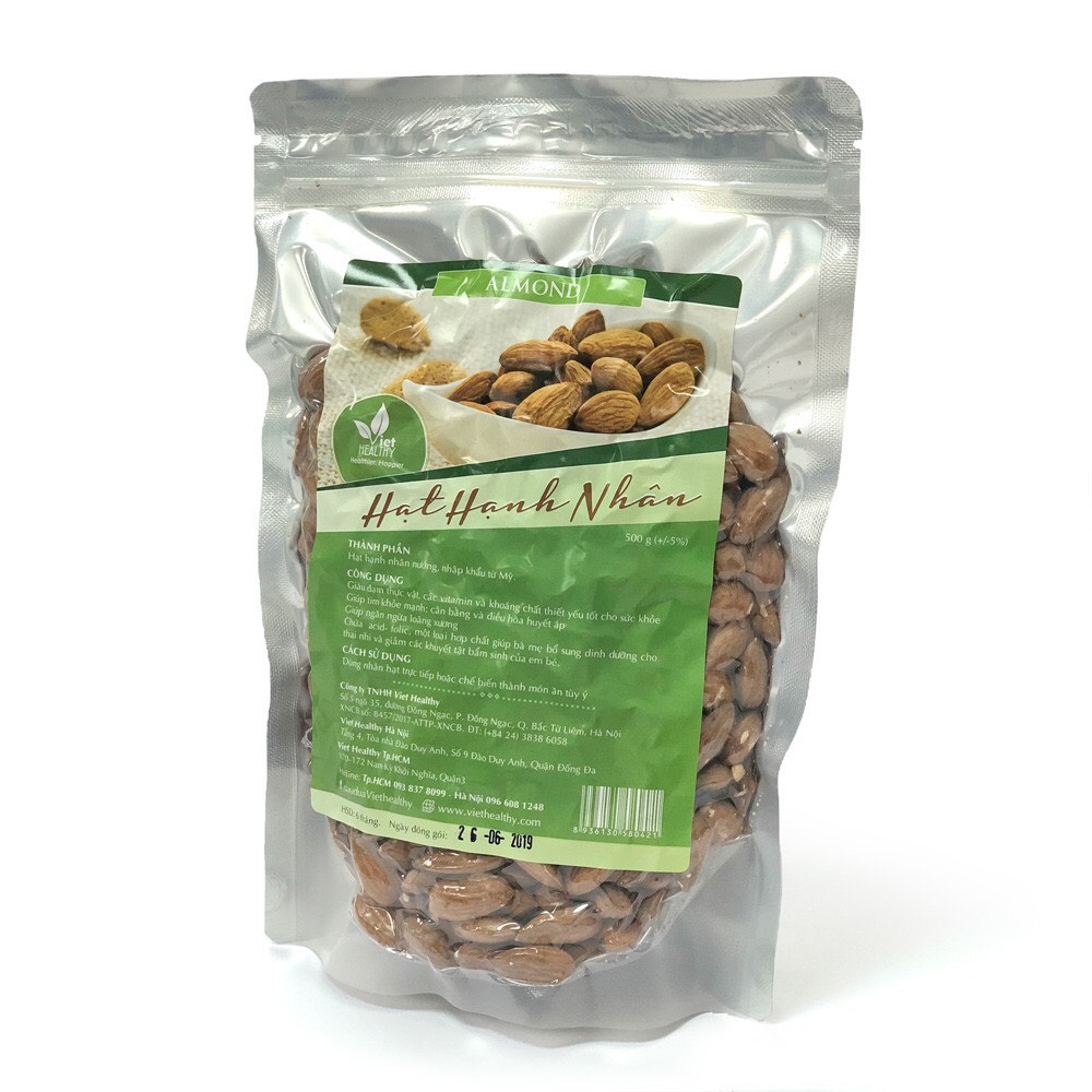Hạt Hạnh nhân Mỹ Viethealthy - Bịch 500g