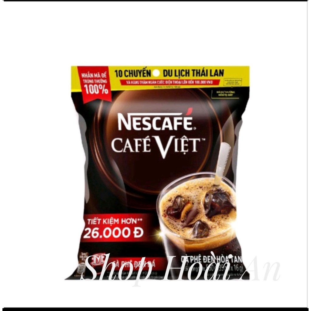 KM Trúng Thưởng .NesCafé Cafe Việt đen đá. Bịch 35 gói x 16g