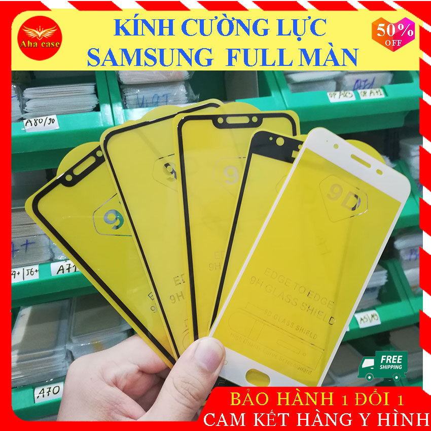 [Tặng Giấy Lau] Kính Cường Lực SAMSUNG FULL MÀN các dòng điện thoại A10, A20,A30, A31, A50,A51, A70,A71,A80,A90,A7 2018,A9 2018,J4 plus,J6, M20