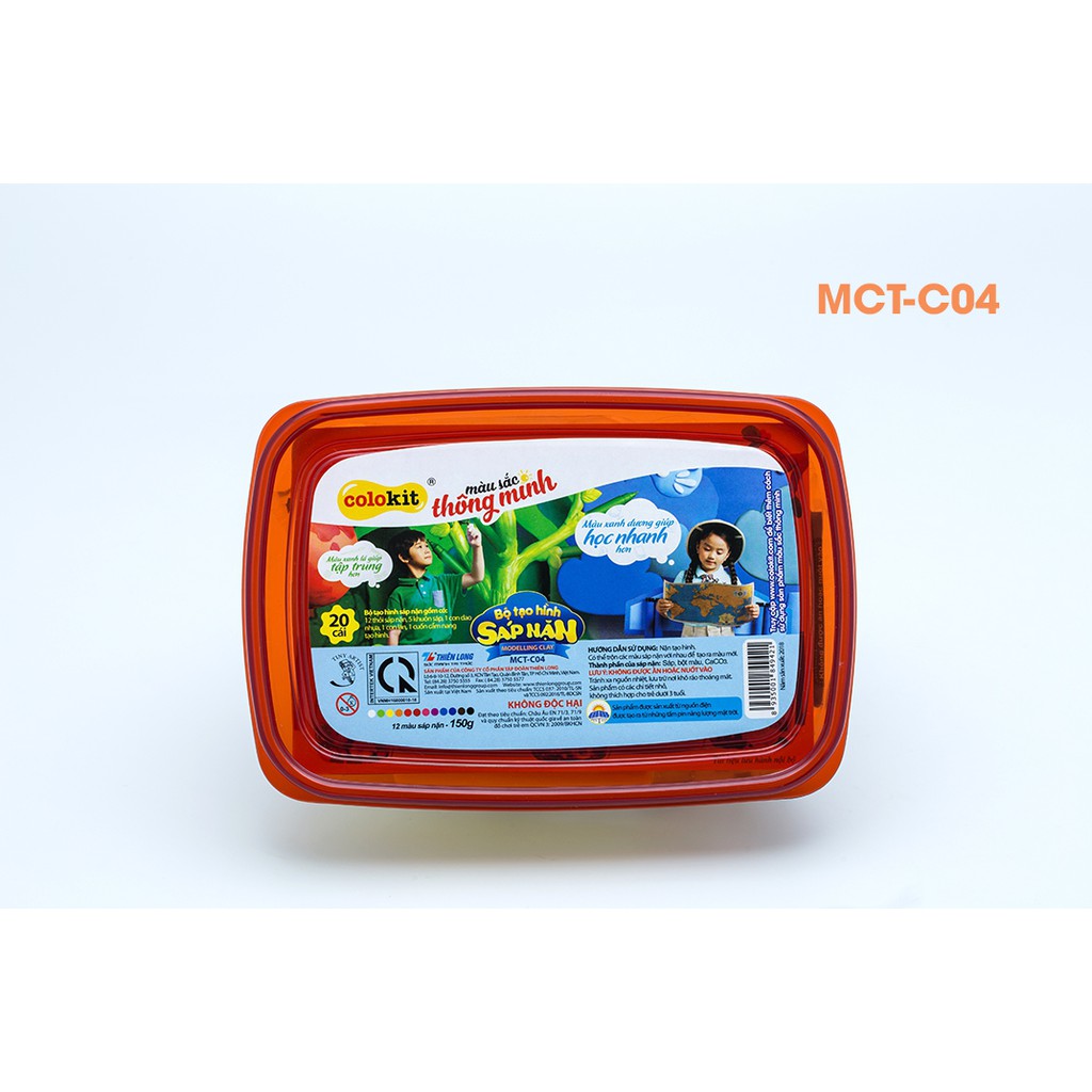 Sáp nặn 12 màu Colokit MCT-C04 cam kết hàng đúng mô tả chất lượng đảm bảo không chứa hóa chất độc hại an toàn cho trẻ em
