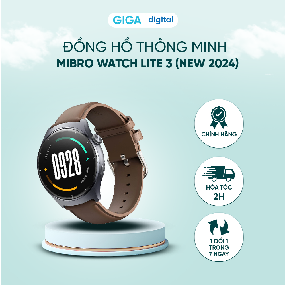 Đồng hồ thông minh Mibro Lite 3 - Màn hình Amoled 1.3 inch - Hơn 100 chế độ thể thao - Cuộc gọi Bluetooth - Smartwatch