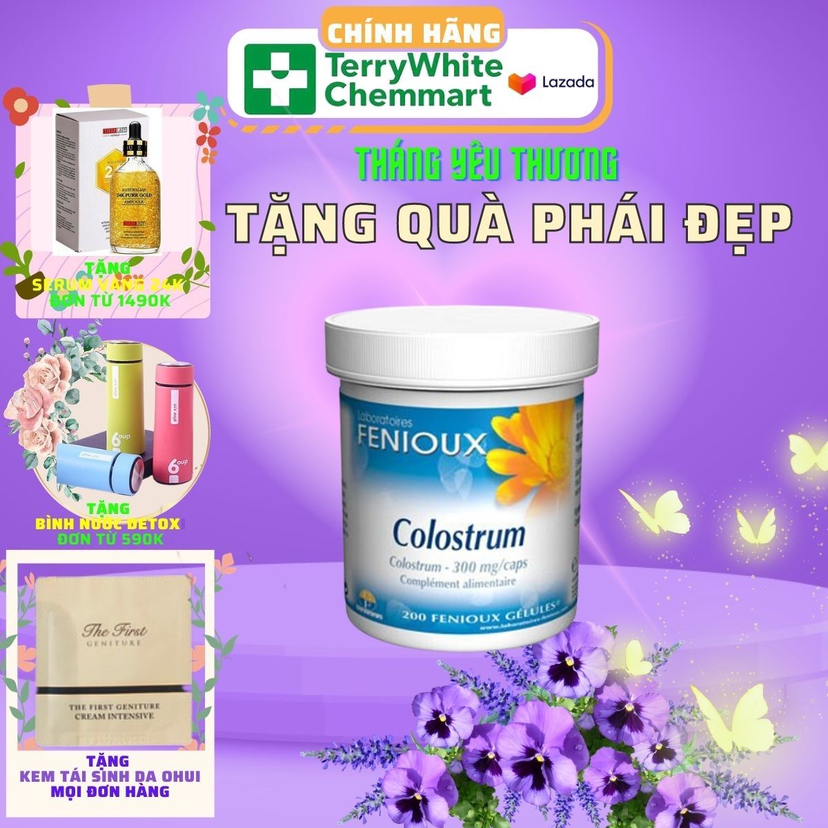 Sữa non Pháp Fenioux Colostrum hộp 200 viên cho bé từ sơ sinh