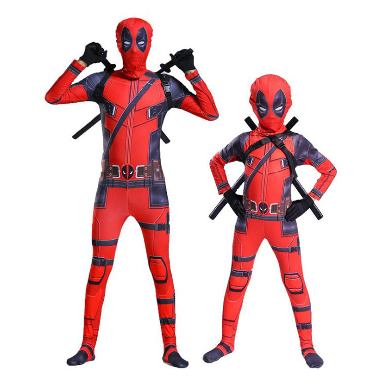Bộ hóa trang liền thân có mặt nạ hình nhân vật Deadpool 3D cho trẻ em hoặc người lớn HomeSik - INTL