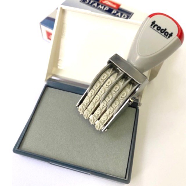 Dấu đóng số xoay tay trodat 1554 hoặc 1556 kèm khay mực shiny sp1
