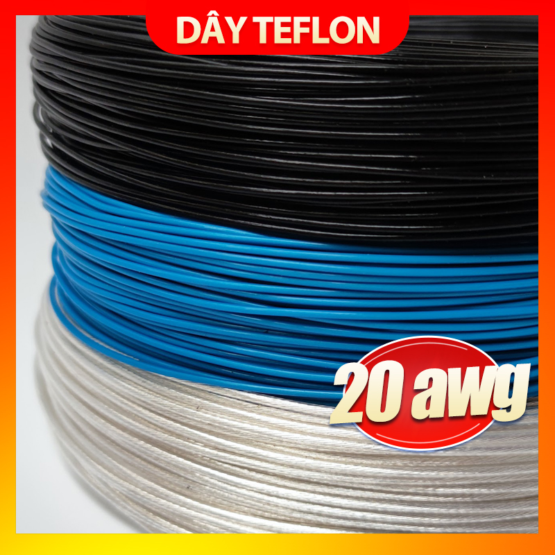 Dây điện mạ bạc vỏ teflon 22AWG - 0.5mm (Giá 1 mét)