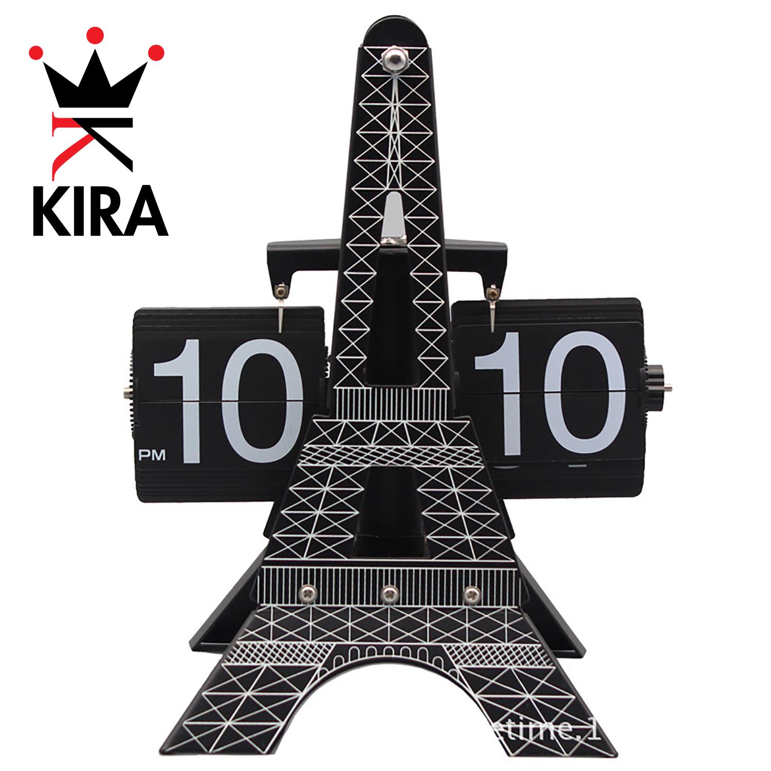 Đồng hồ tháp eiffel lá lật retro flip clock đồng hồ mang phong cách cổ điển