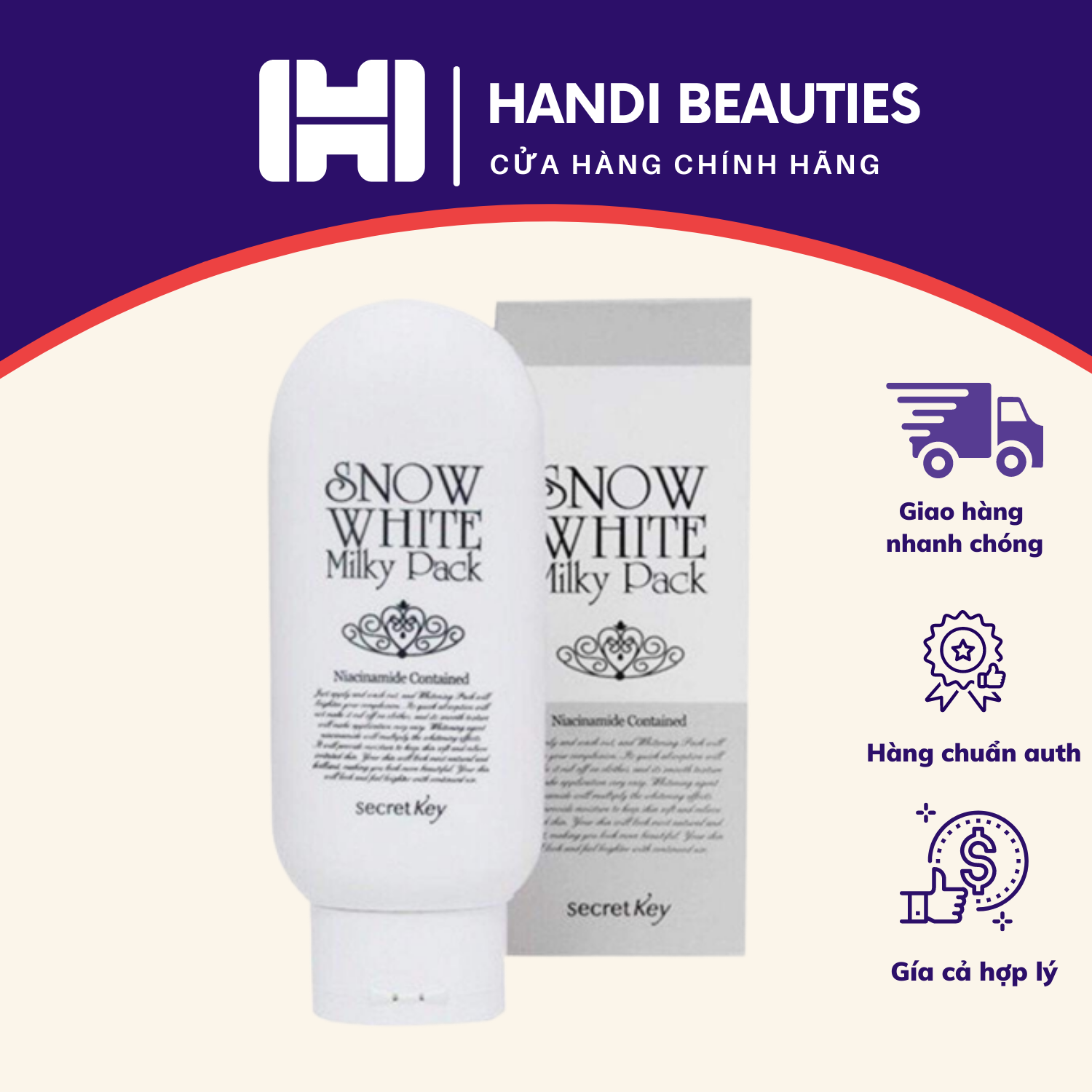 Kem Ủ Trắng Secret Key Snow White Milky Pack (200ml)