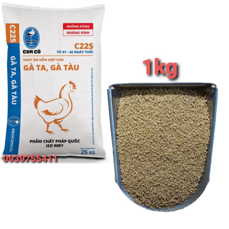 1kg cám cò c225 thức ăn gà con thức ăn vịt con thức ăn chim cút con cám gà con thức ăn gà rutin