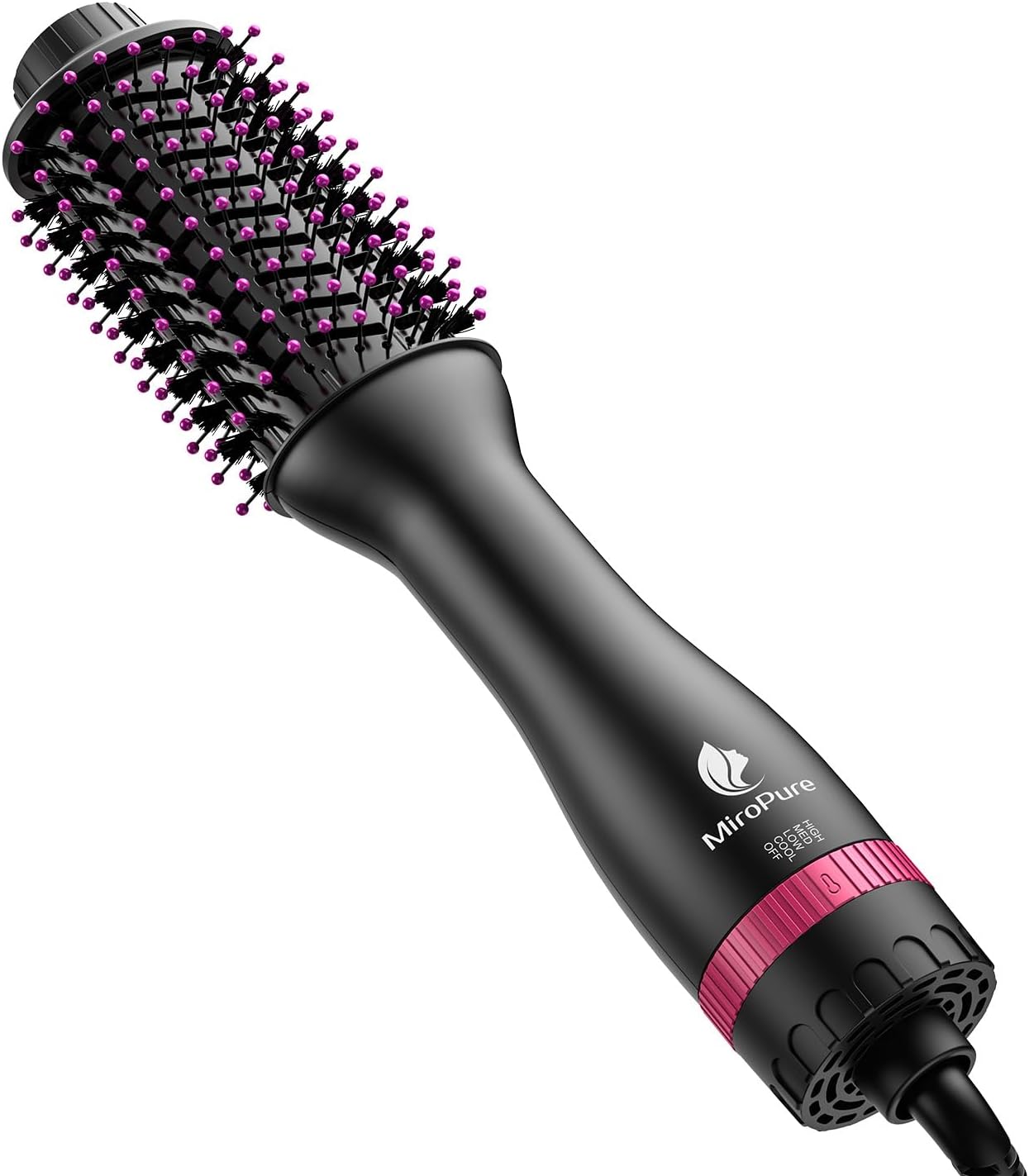Hair Dryer Brush Blow Dryer Brush in One, MiroPure 4 in 1 Hair Dryer and Styler Volumizer with 4 Speed Temp Settings, Hot Air Brush with Oval Barrel for Al