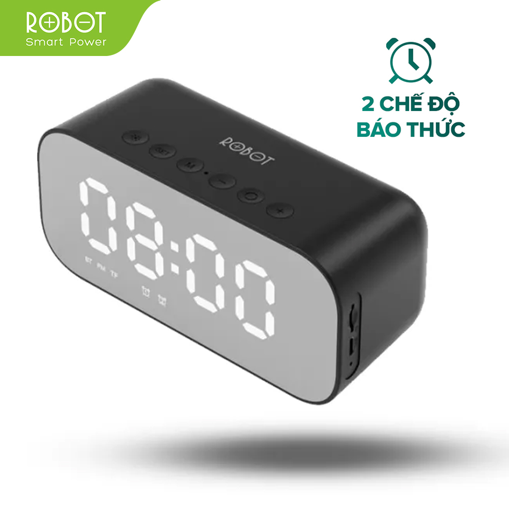 Loa đồng hồ Robot RB560 loa bluetooth đồng hồ báo thức công suất lớn 5W màn hình led bass mạnh pin lâu kết nối thẻ nhớ fm đàm thoại rảnh tay hiện thị nhiệt độ âm thanh hay chất lượng tốt l hàng chính hãng