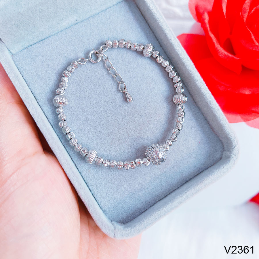 Vòng tay nữ, vòng bi bạc đính phụ kiện thiết kế thời thượng Orin V2361