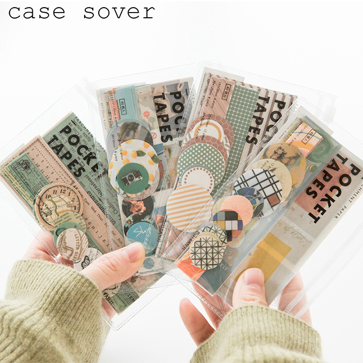 Set 40 sticker Pocket Tages chủ đề Vintage trang trí Bullet Journal / Planner - Case Sover