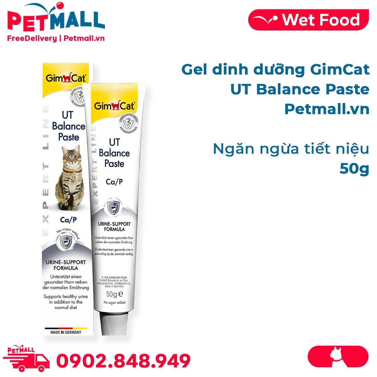 Gel dinh dưỡng GimCat UT Balance Paste 50g - Ngăn ngừa tiết niệu Petmall