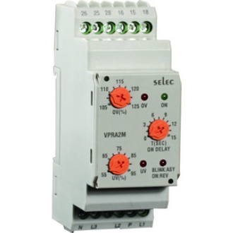 Rơ le bảo vệ điện áp VPRA2M Được thiết kế nhỏ gọn gắn trên thanh ray SELEC