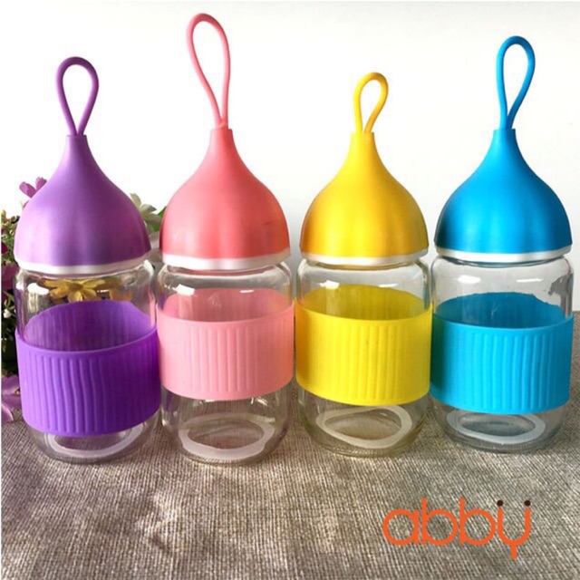 Bình thủy tinh đựng nước siêu cute 300ml
